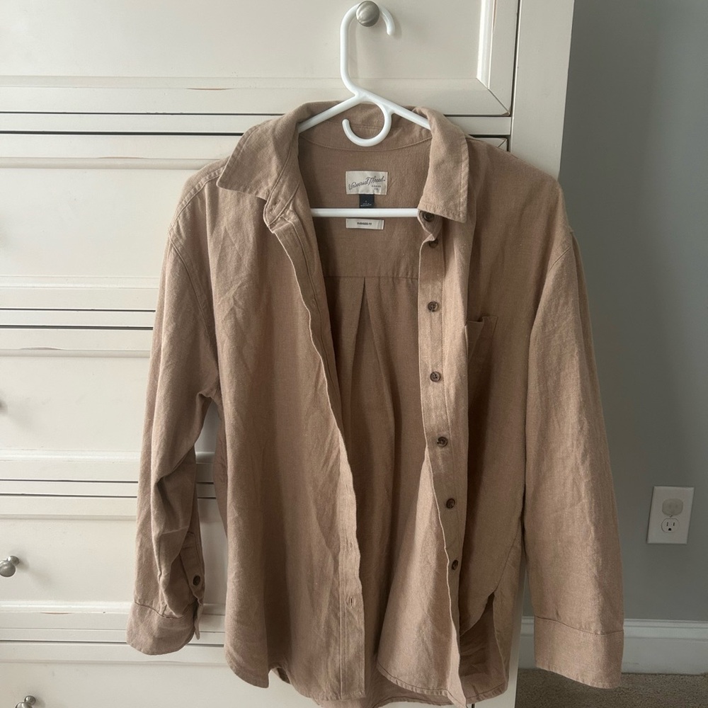Women’s Tan long sleeve button down